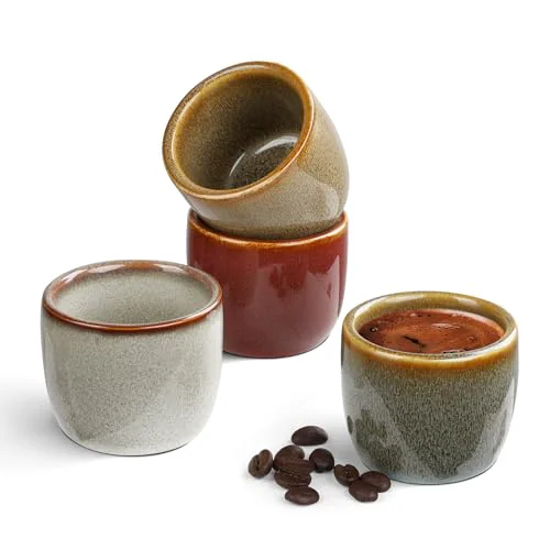 Superior Ceramic Espresso Cups Set of 4 4 Count Soft