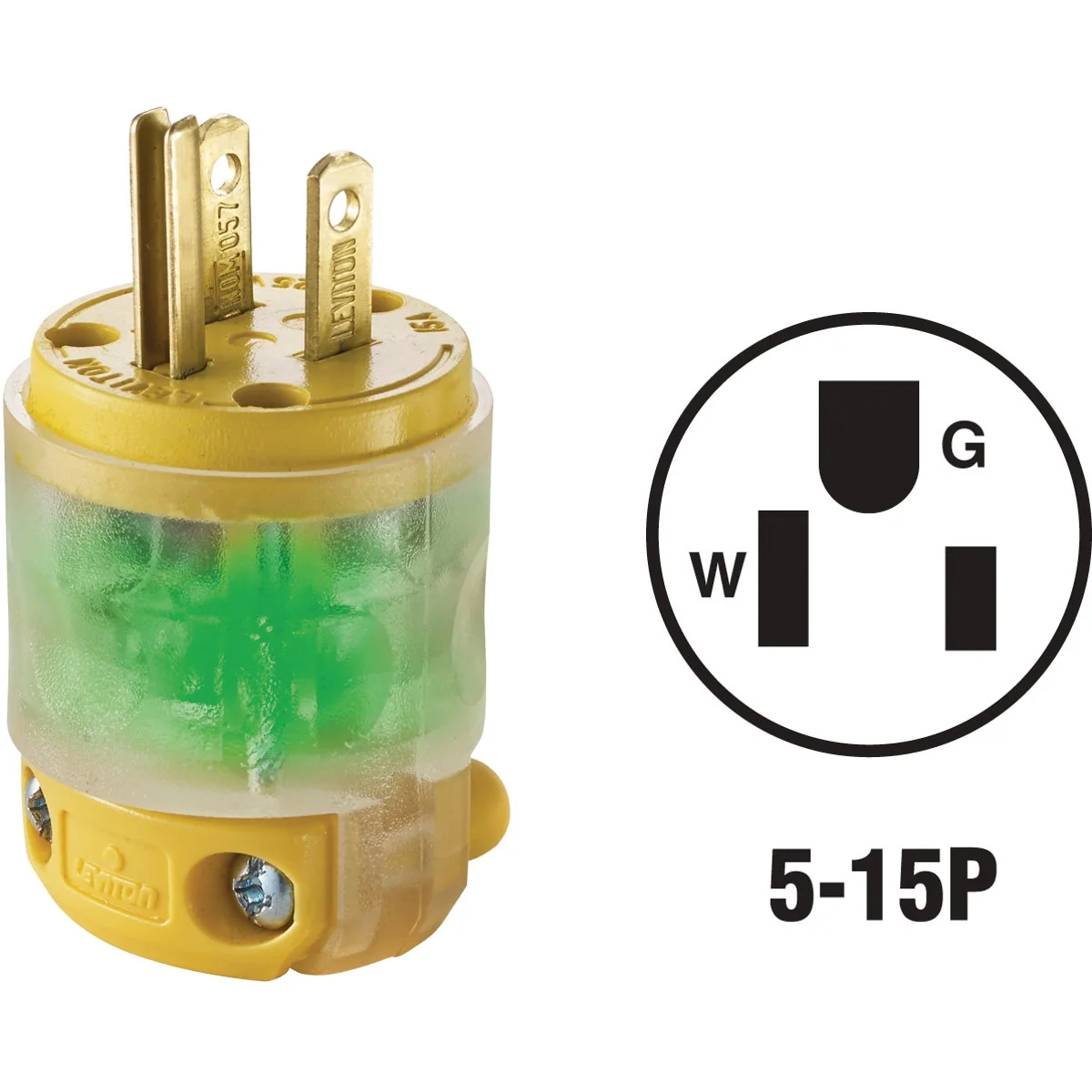 Safe Leviton 15A 125V 3-Wire 2-Pole Illuminated Cord Plug Crafted