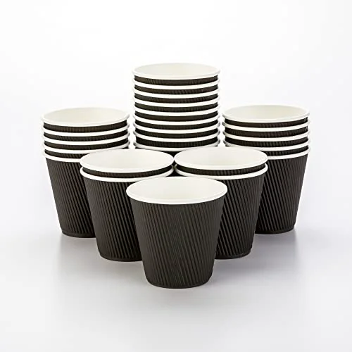 Detailed Coffee Cups 500 Pack of 8 oz Paper Ripple Wall Espresso Cups Insulated Leakproof Disposable 500 Count Outstanding