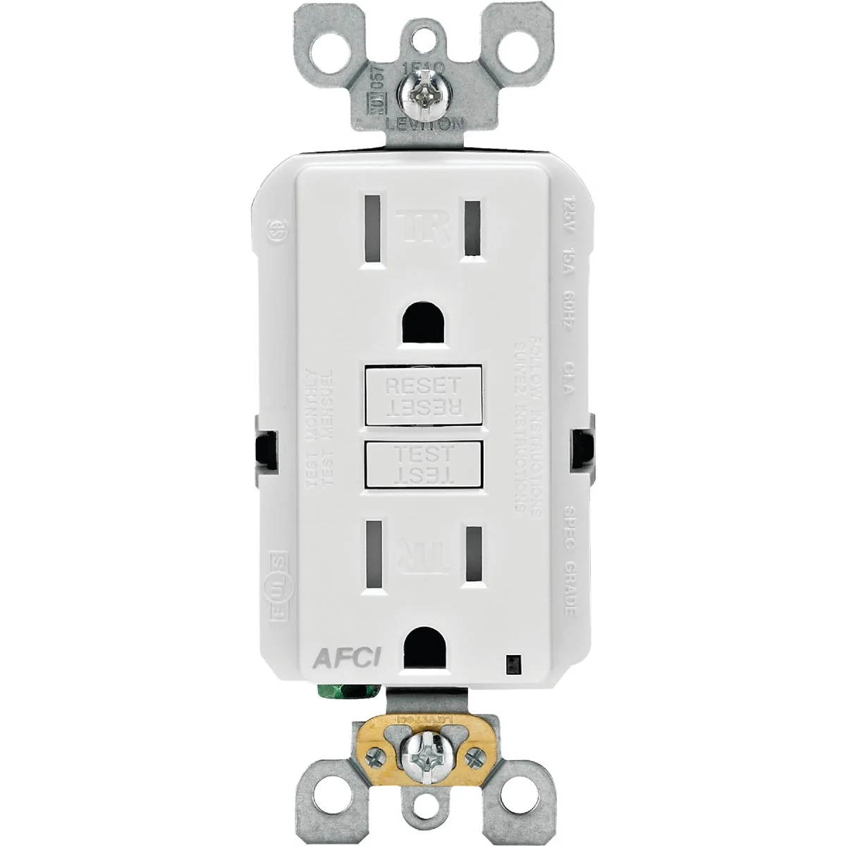 Contemporary Leviton SmartLockPro 15A White Arc Fault 5-15R Duplex Outlet Responsible