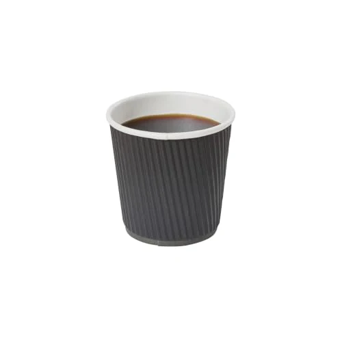 Professional Coffee Cups 500 Pack of 4 oz Paper Ripple Wall Espresso Cups Insulated Leakproof Disposable 500 Count Easy-to-Use