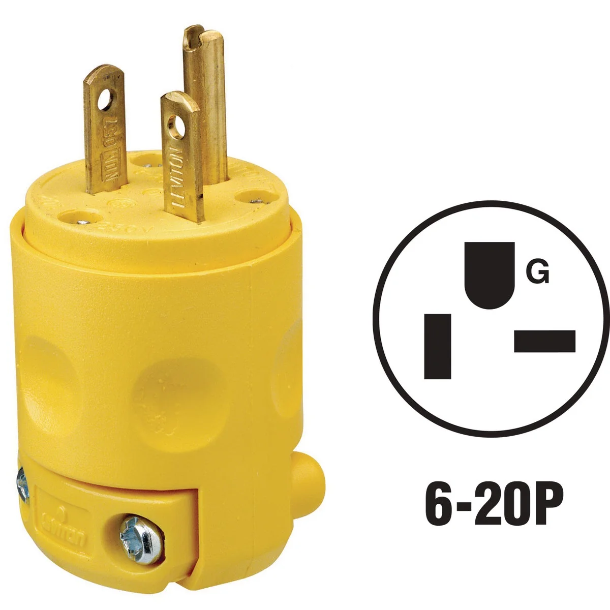 Soft Leviton 20A 250V 3-Wire 2-Pole Commercial Grade Cord Plug Verified