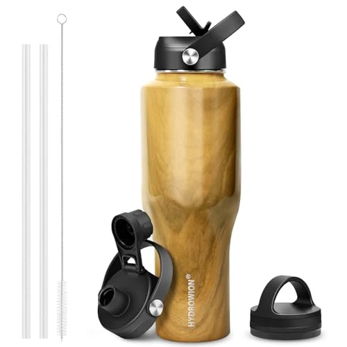 Stylish 40 oz Insulated Water Bottle with Straw fit in Car Cup Holder Authentic