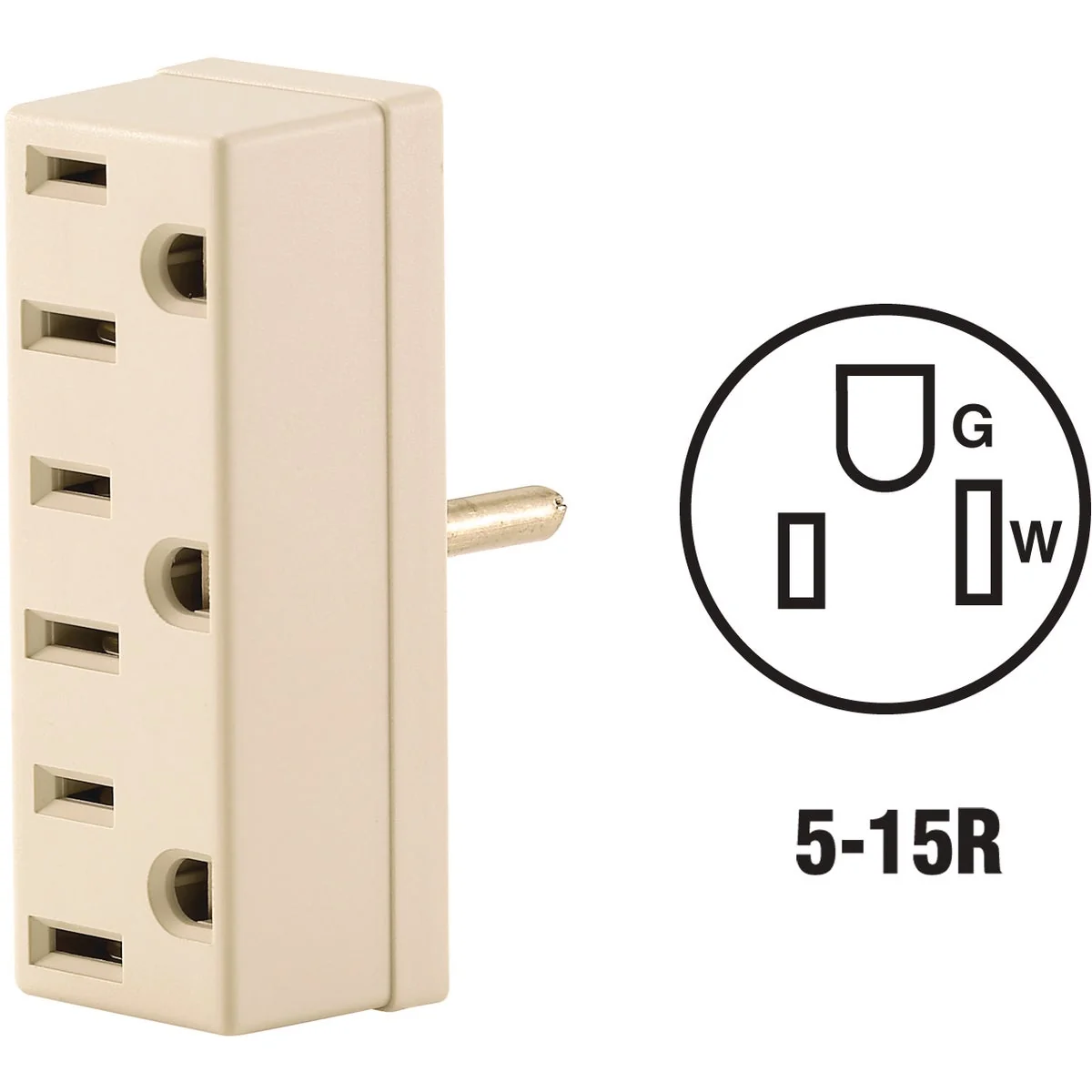 Authentic Leviton Ivory 15A 3-Outlet Tap Original Design