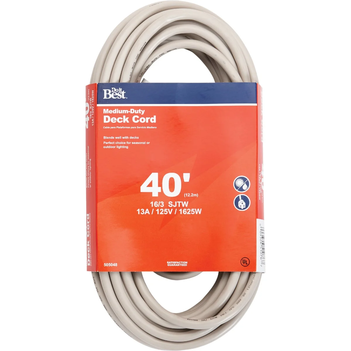 Solid Do it 40 Ft. 16 3 Medium-Duty Tan Deck Extension Cord Outstanding