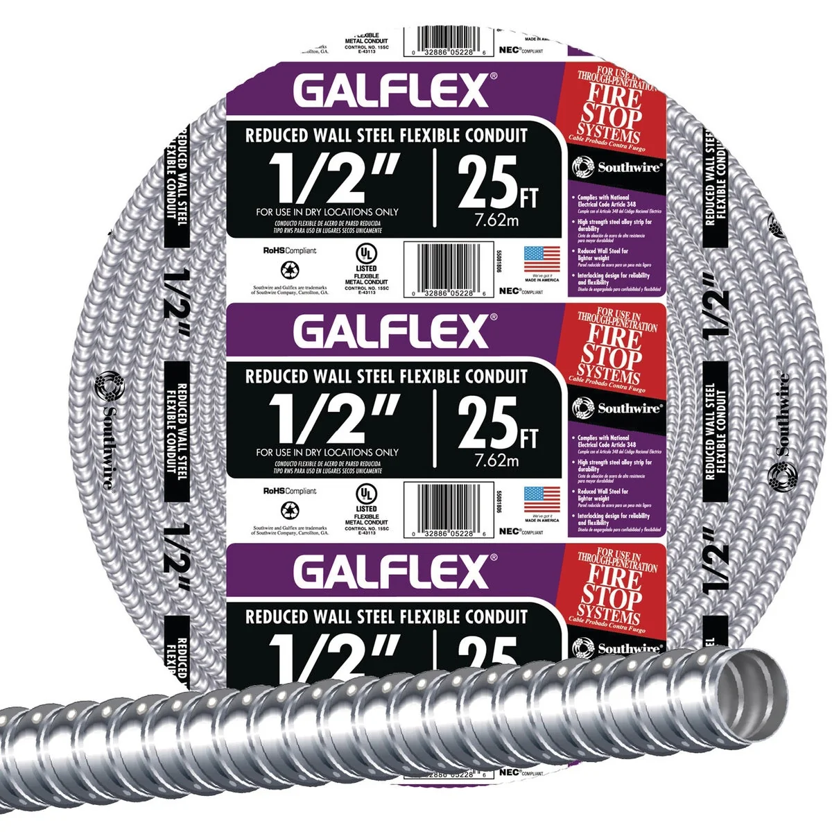 Refined Southwire 1 2 In. x 25 Ft. RWS Flexible Flexible Metal Conduit Superior