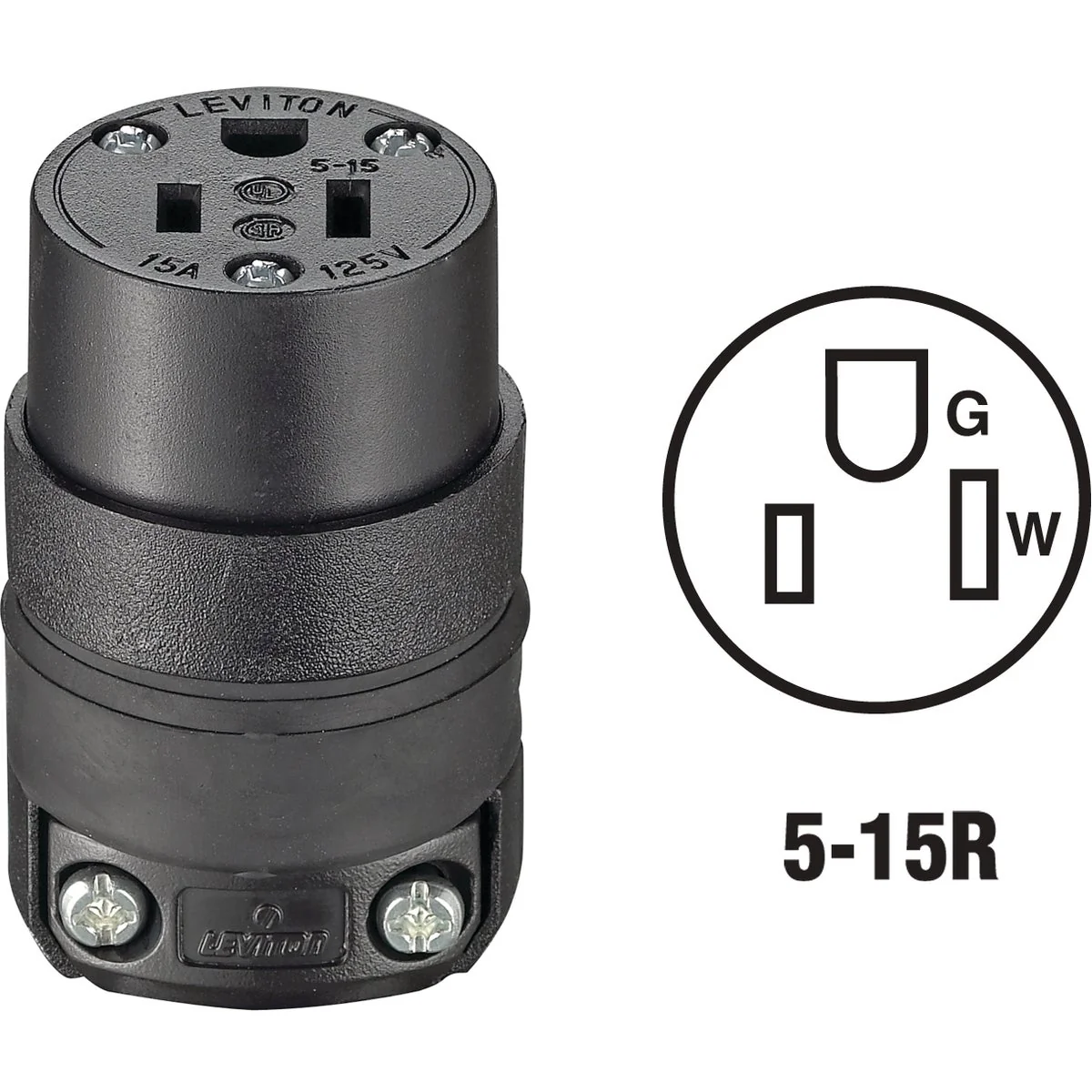 Unique Do it 15A 125V 3-Wire 2-Pole Rough Use Cord Connector Prestigious