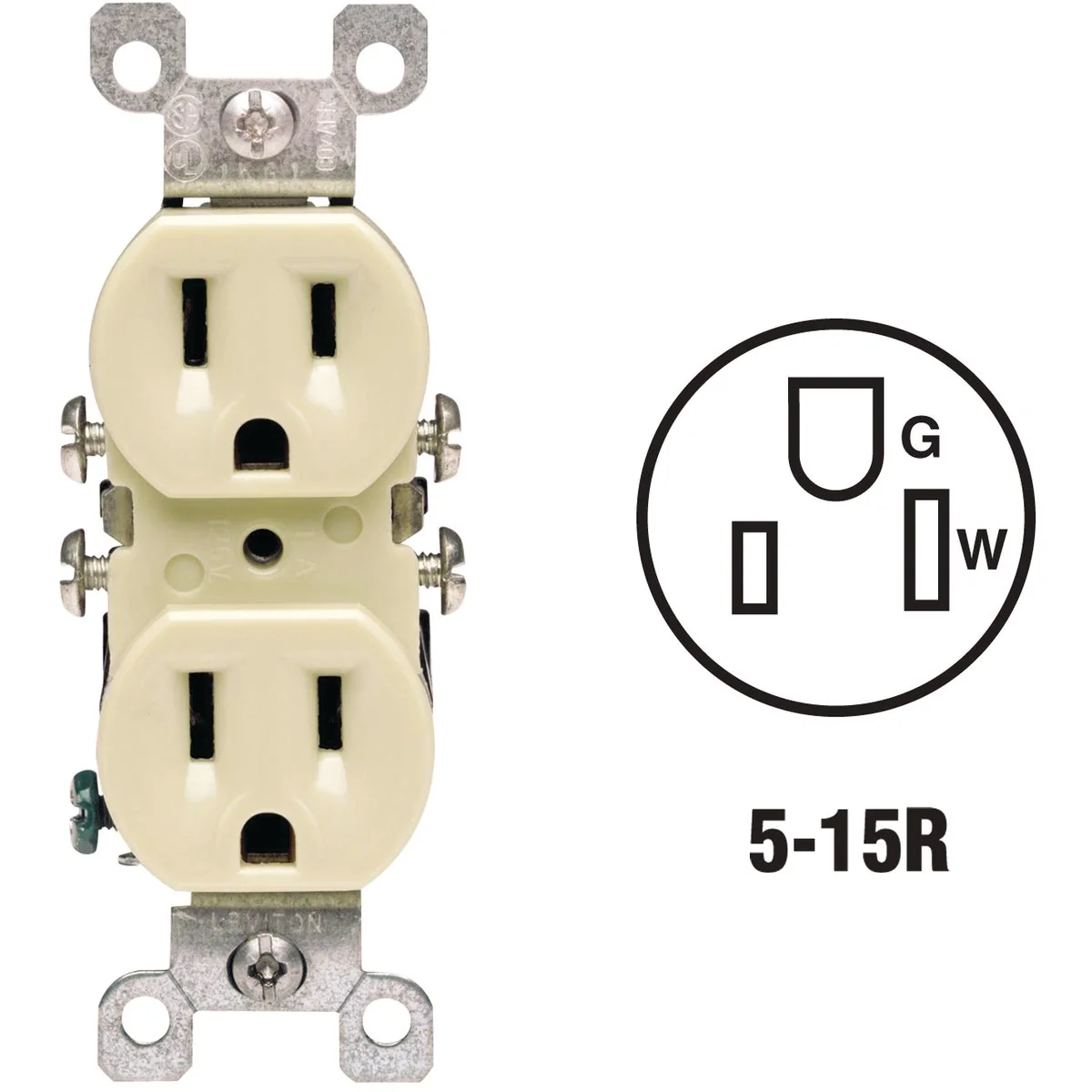 Superior Leviton 15A Ivory Residential Grade 5-15R Copper Aluminum Duplex Outlet Next-Generation