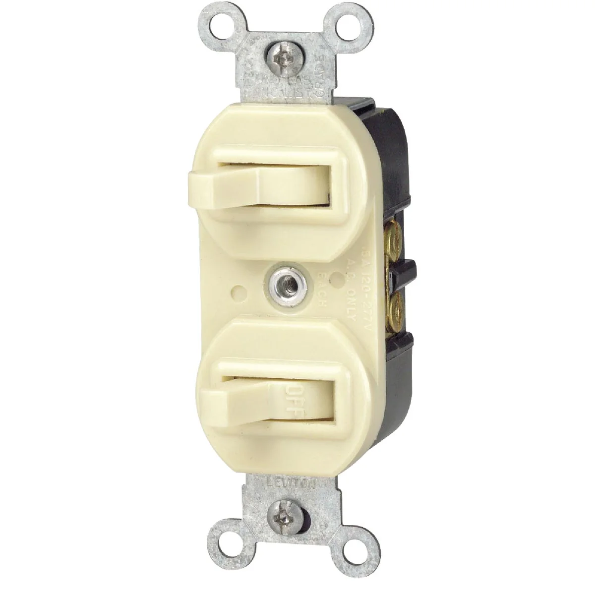 Genuine Leviton Single Pole 3-Way Ivory 15A Duplex Switch Classic