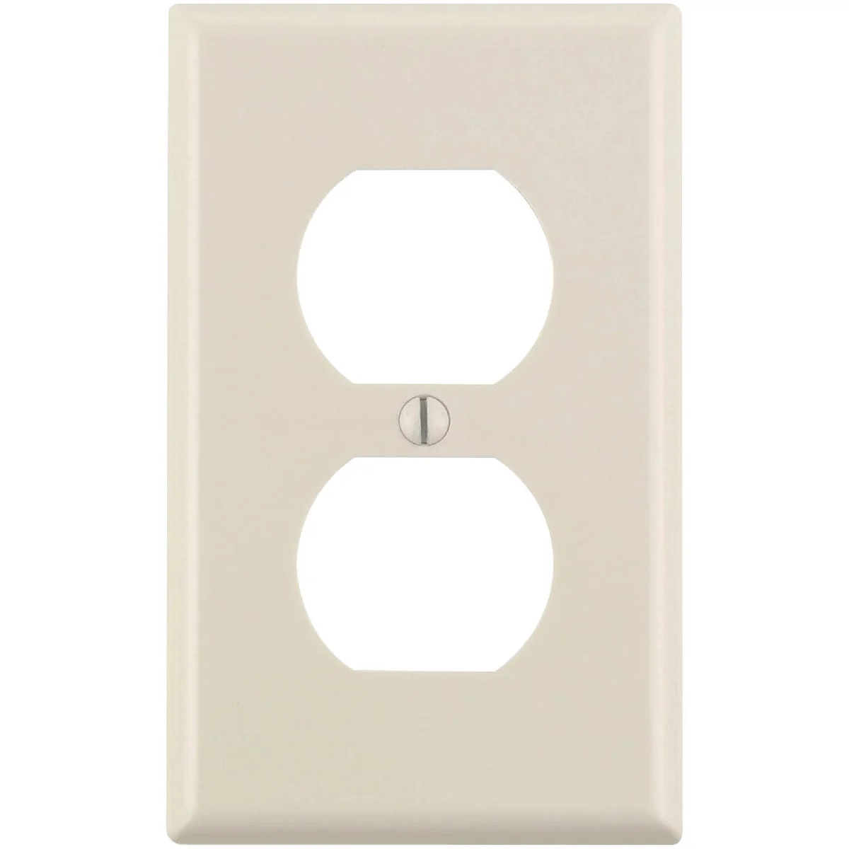 Trendy Leviton 1-Gang Smooth Plastic Outlet Wall Plate Light Almond 10-Pack Luxury