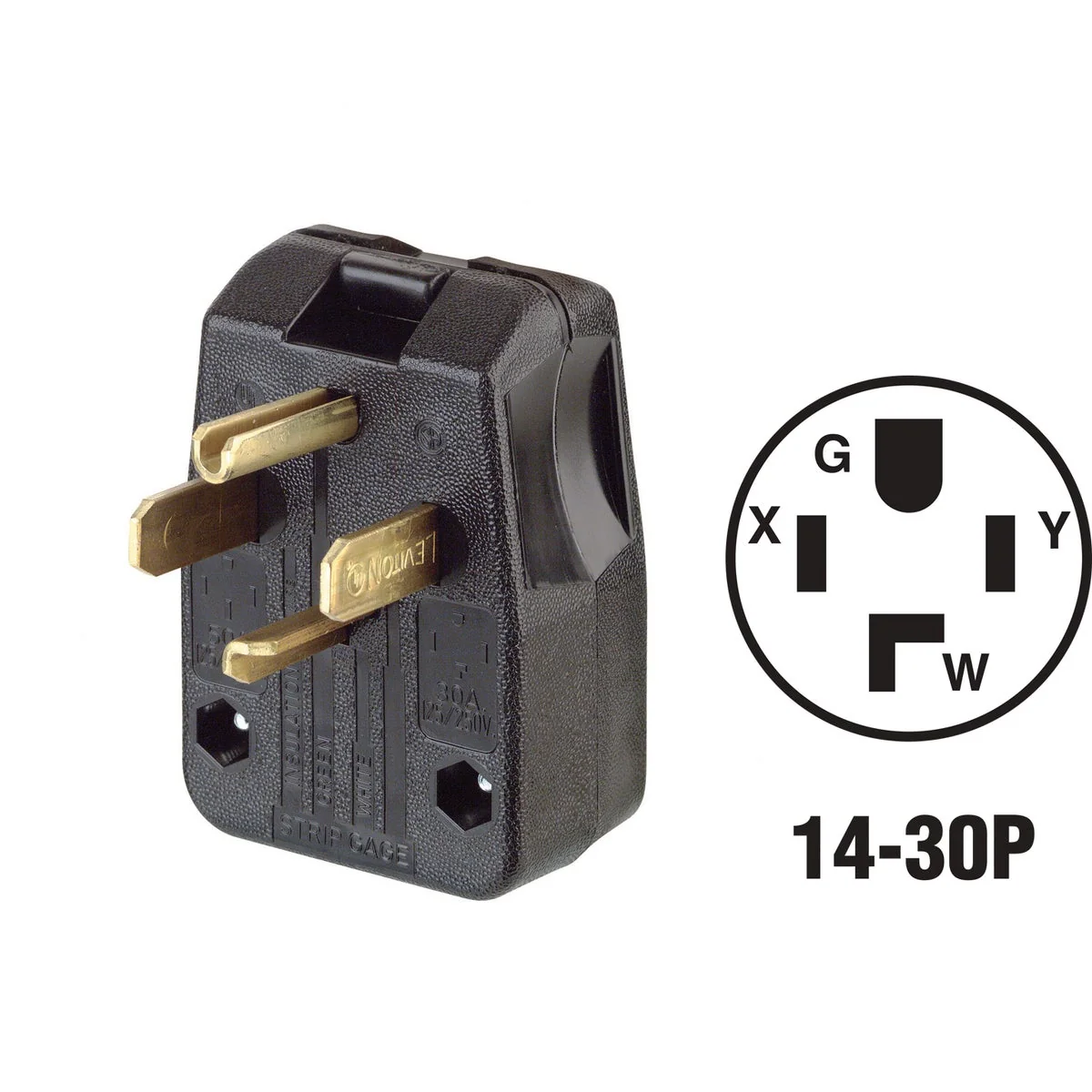 Exclusive Leviton 30A 50A 125V 250V 4-Wire 3-Pole Dual Range Dryer Power Plug Official