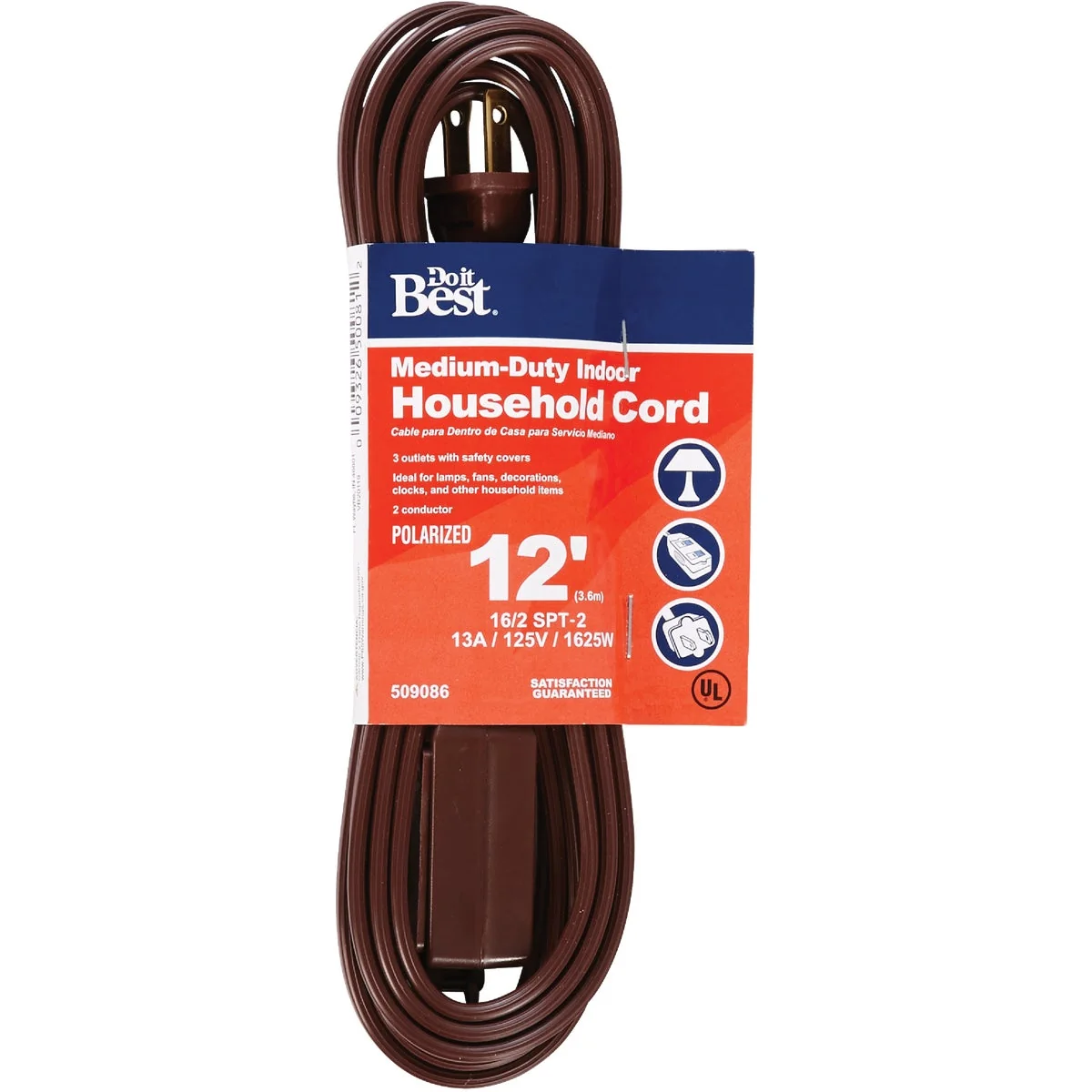 Recyclable Do it 12 Ft. 16 2 Brown Cube Tap Extension Cord Unique