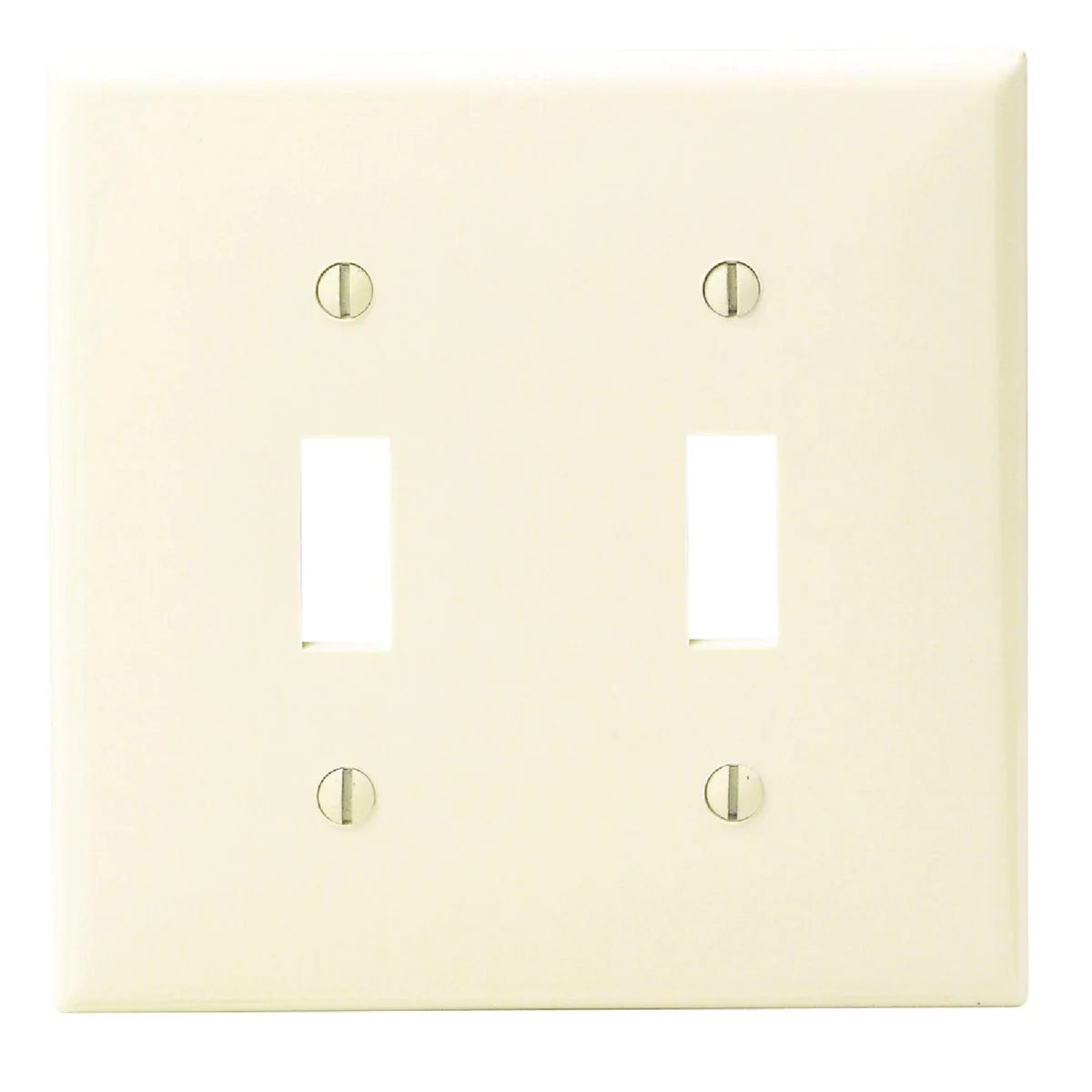 Next-Generation Leviton 2-Gang Thermoplastic Nylon Toggle Switch Wall Plate Ivory Superior