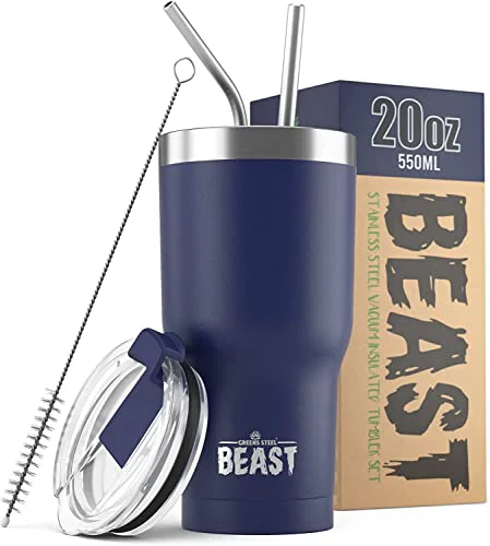 Smart Beast 20 oz Tumbler Stainless Steel Vacuum Insulated Coffee Ice Cup Double Wall Travel Flask Detailed