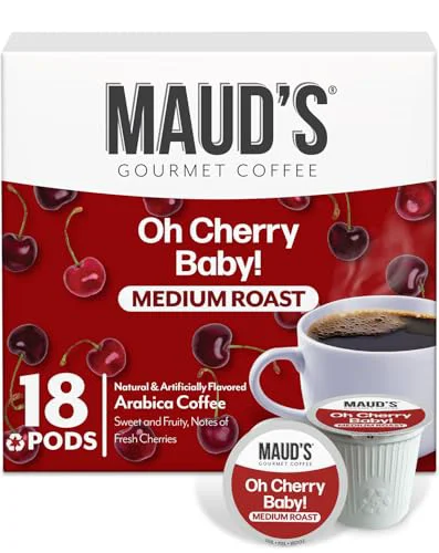 Enhanced Cherry Flavored Medium Roast Coffee Pods 18 Count Comfortable