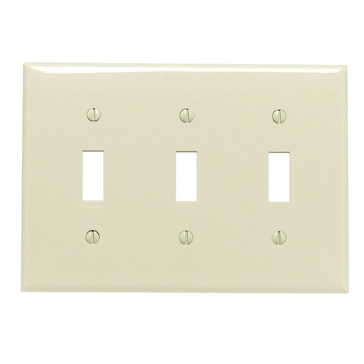 Certified Leviton 3-Gang Thermoplastic Nylon Toggle Switch Wall Plate Ivory Reusable
