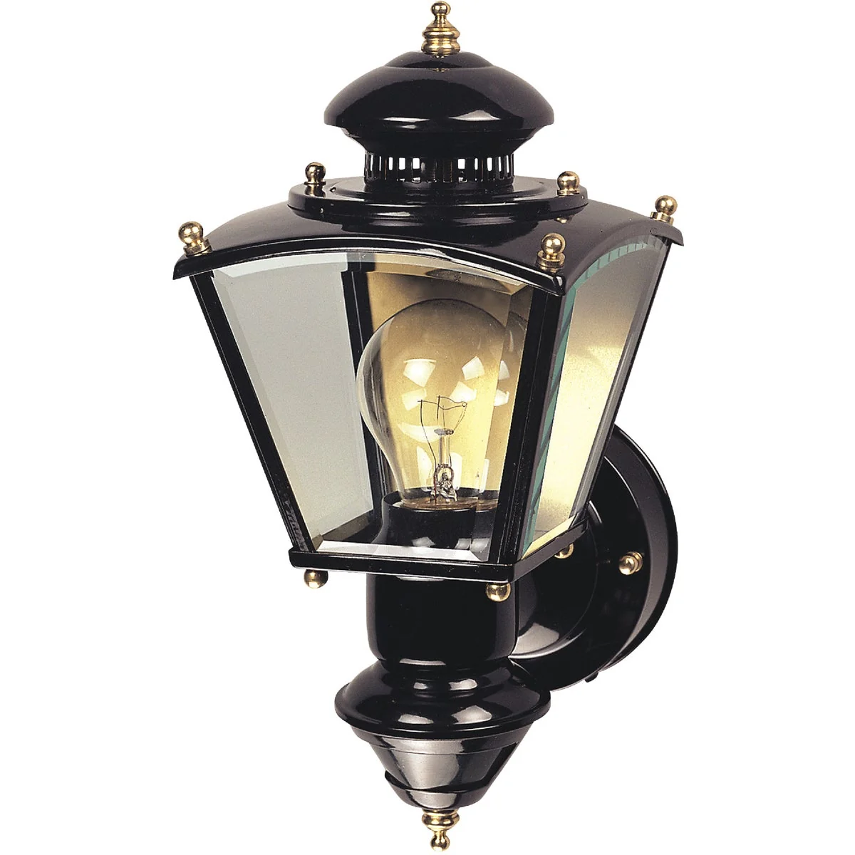 Prestigious Heath Zenith Black Motion Activated Dusk-To-Dawn Incandescent Outdoor Wall Light Fixture Traditional