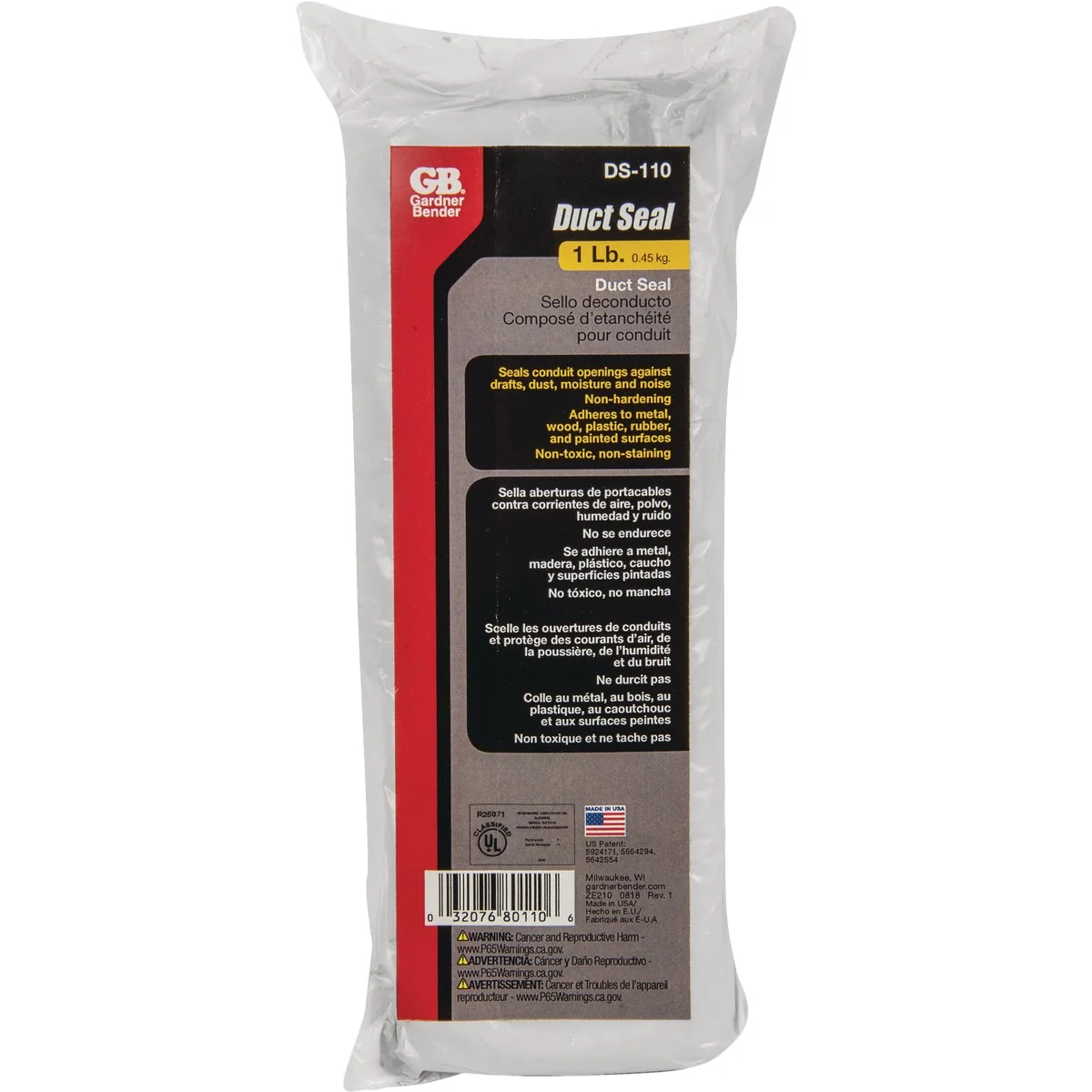 Easy-to-Use Gardner Bender 1 Lb. Electrical Duct Seal Gray Environmentally Friendly