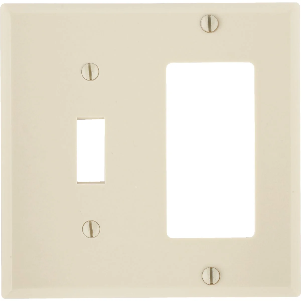 Pure Leviton Decora 2-Gang Thermoset Single Toggle Rocker Wall Plate Ivory Advanced