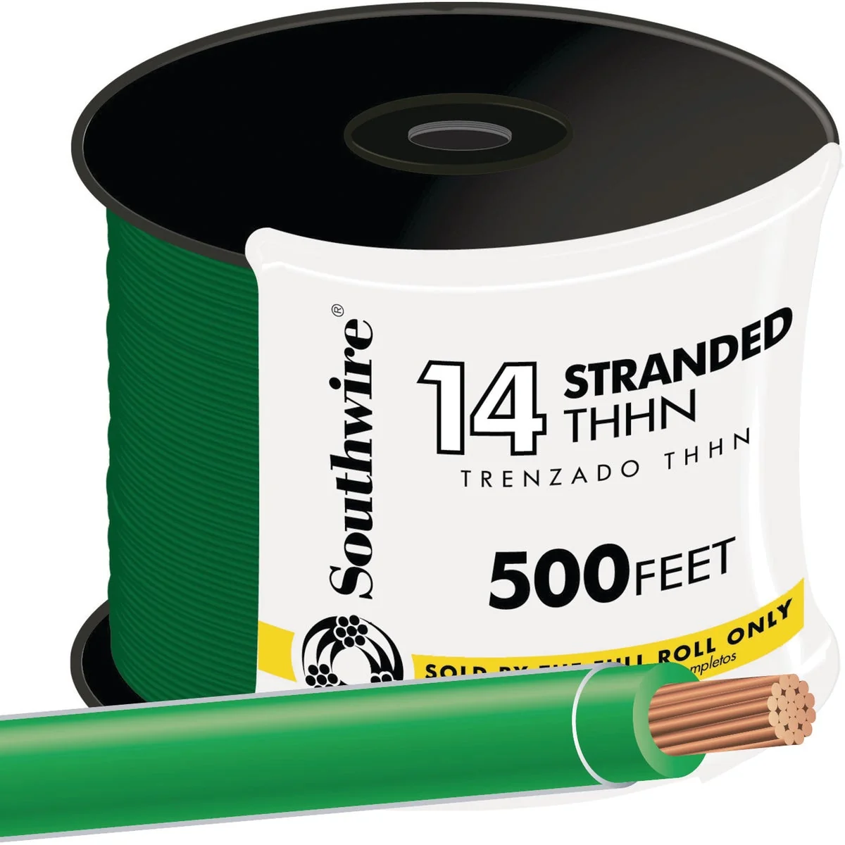 Practical Southwire 500 Ft. 14 AWG Stranded Green THHN Electrical Wire Reliable
