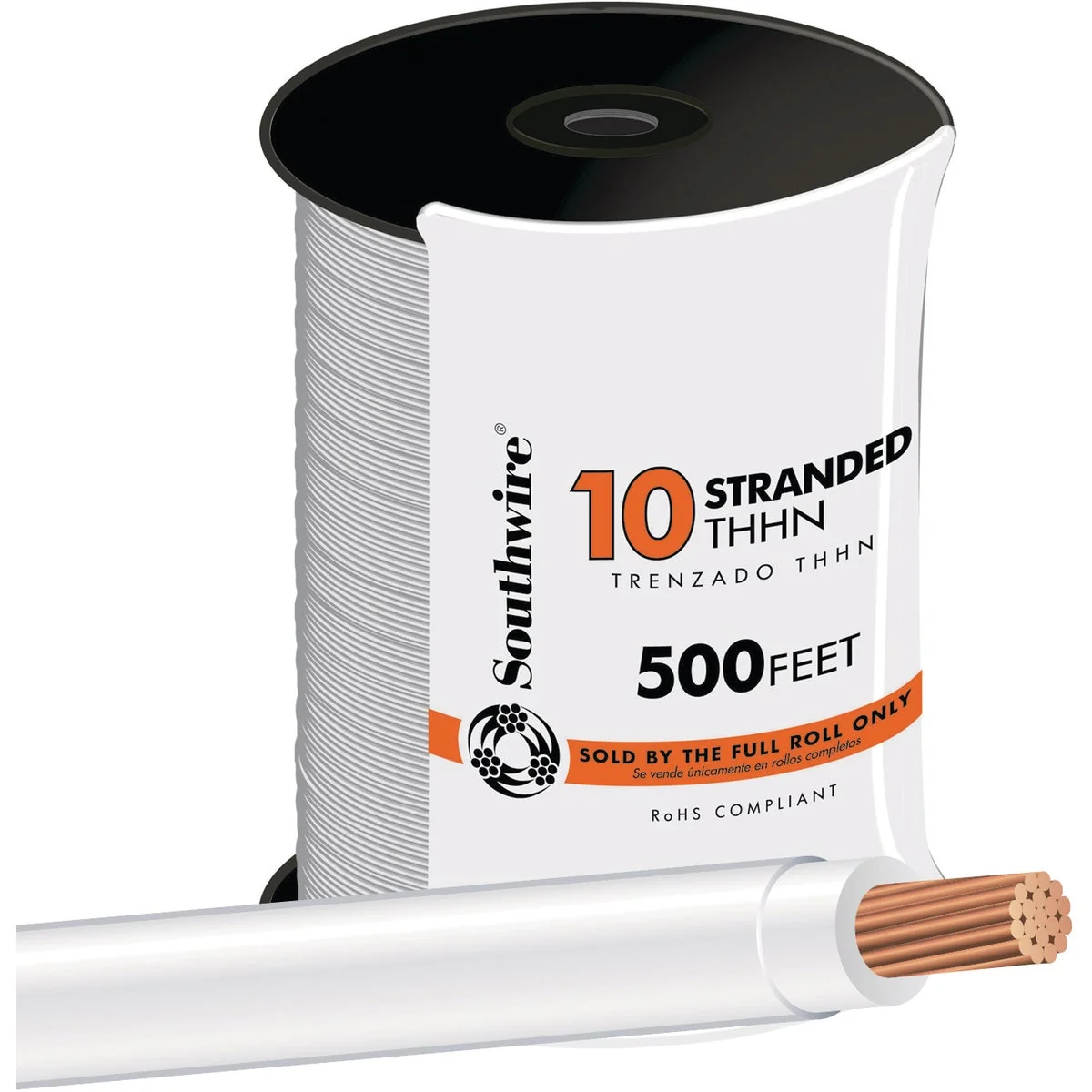 Minimalist Southwire 500 Ft. 10 AWG Stranded White THHN Electrical Wire Modern