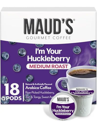 Consistent Huckleberry Flavored Medium Roast Coffee Pods 18 Count Smart