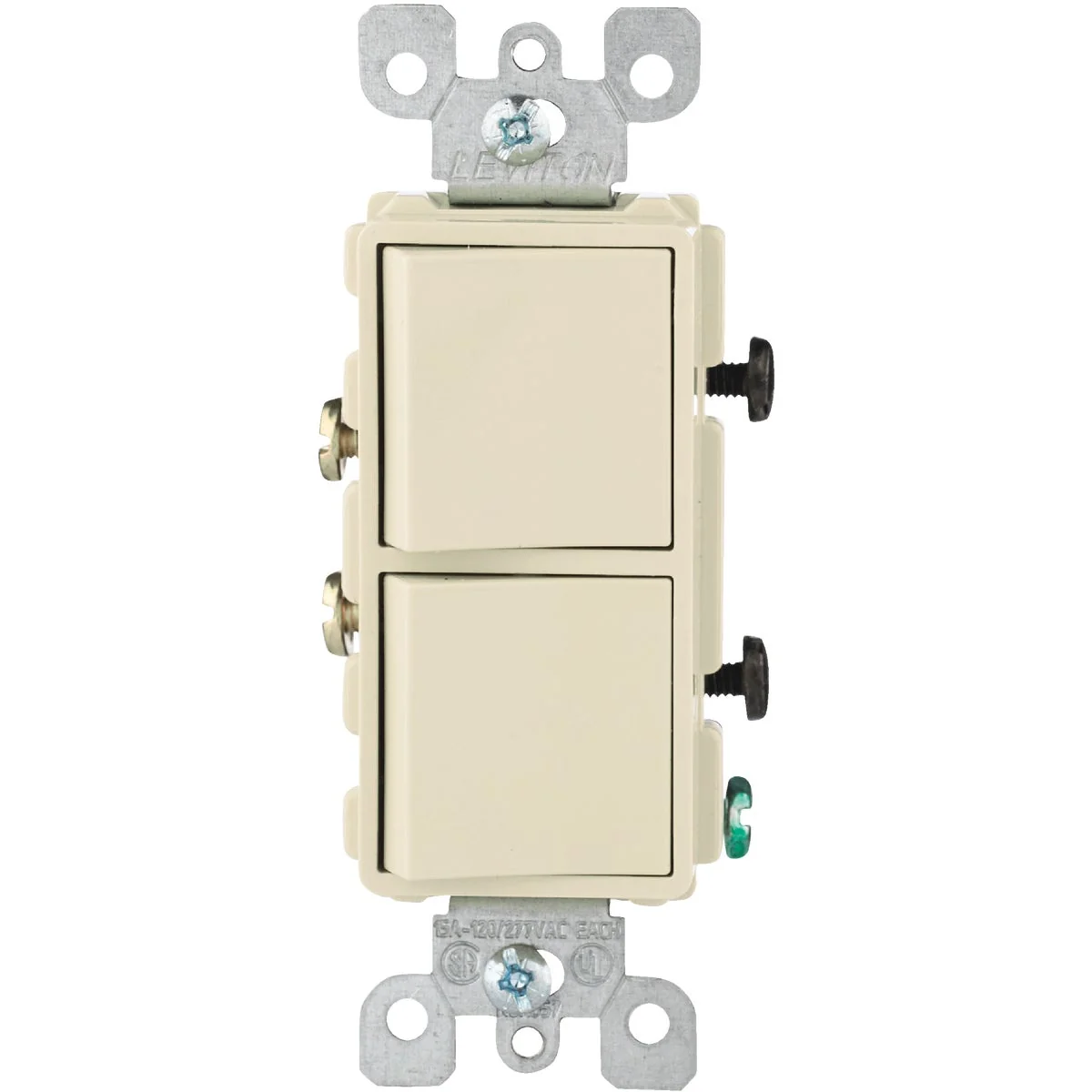 Environmentally Friendly Leviton Single Pole Ivory 15A Duplex Switch Prestigious