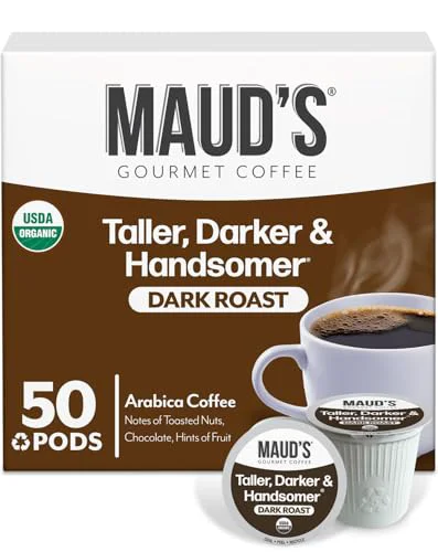 Dependable Organic Single Origin Dark Roast Coffee Pods 50 Count Lightweight