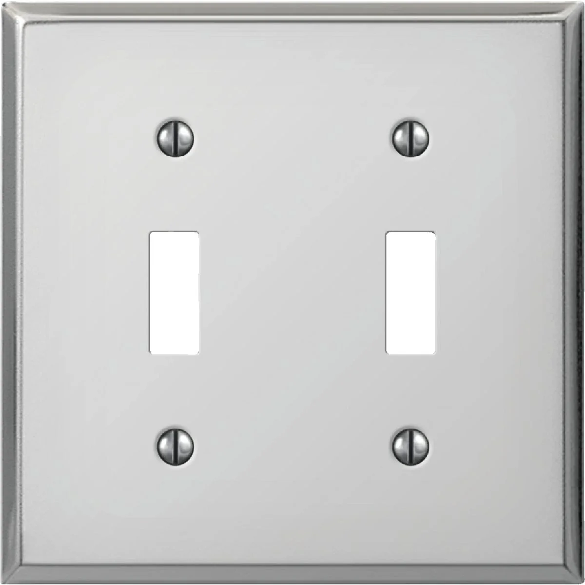 Organic Amerelle PRO 2-Gang Stamped Steel Toggle Switch Wall Plate Polished Chrome High-Quality
