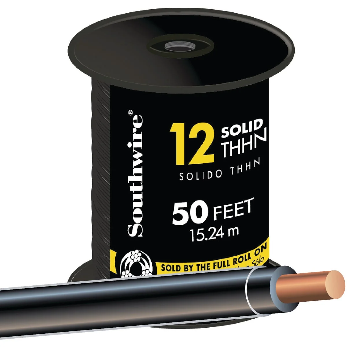 Fine Southwire 50 Ft. 12 AWG Solid Black THHN Electrical Wire Luxury