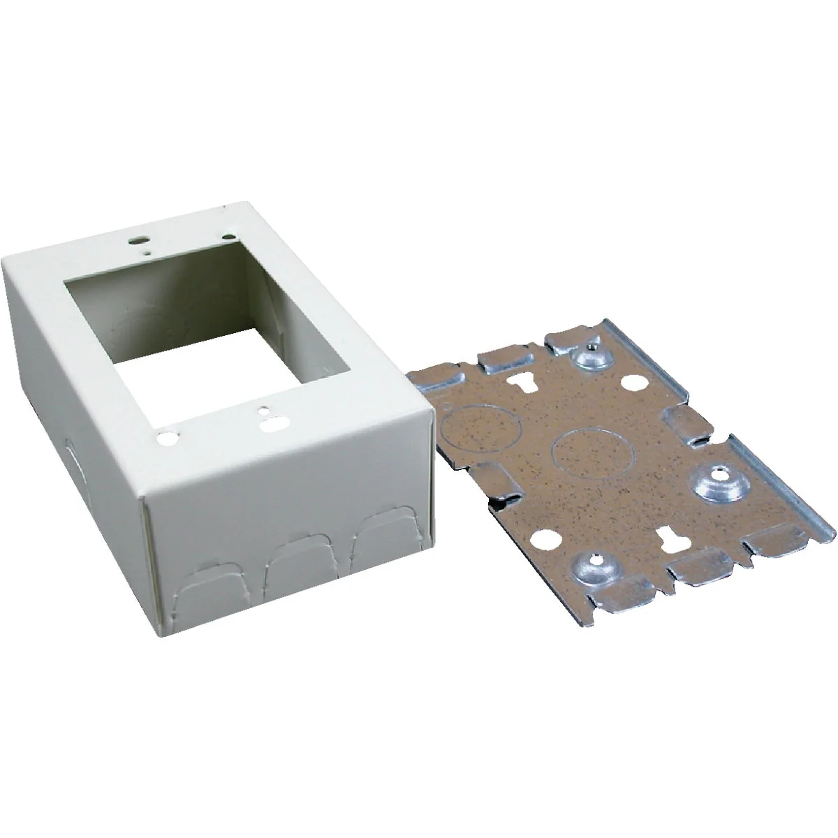 Crafted Wiremold Ivory Steel 1-3 4 In. Outlet Box Functional