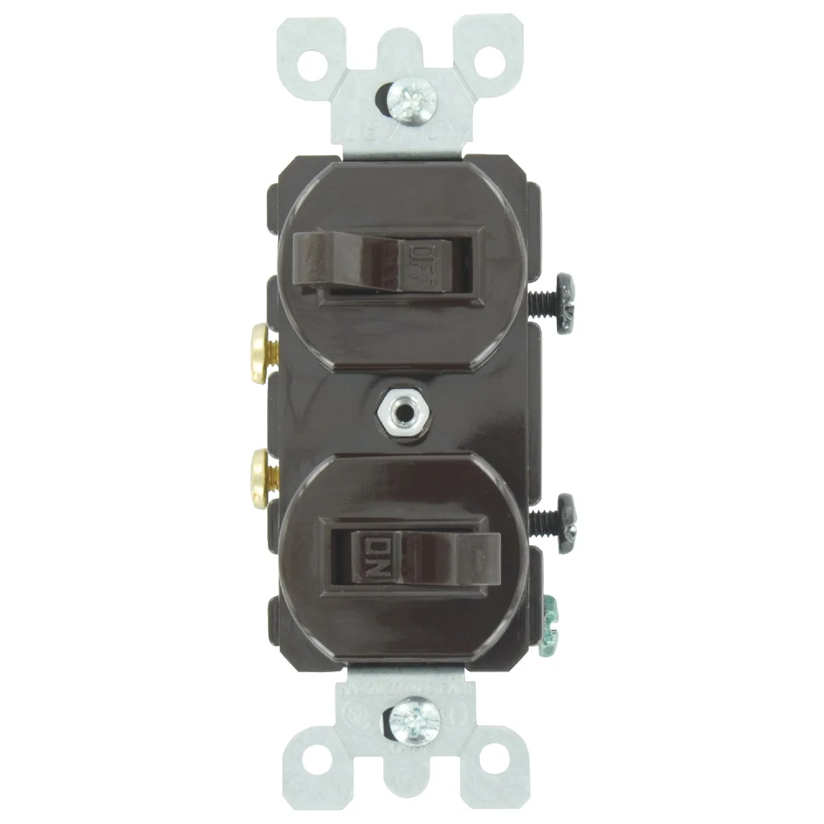 Responsible Leviton Single Pole Brown 15A Quiet Duplex Switch Minimalist