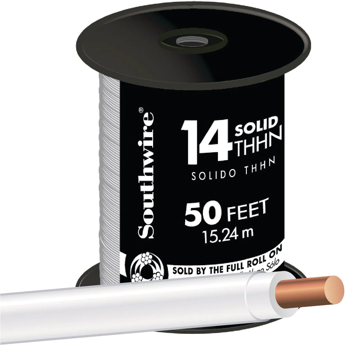 Environmentally Friendly Southwire 50 Ft. 14 AWG Solid White THHN Electrical Wire Expertly Made