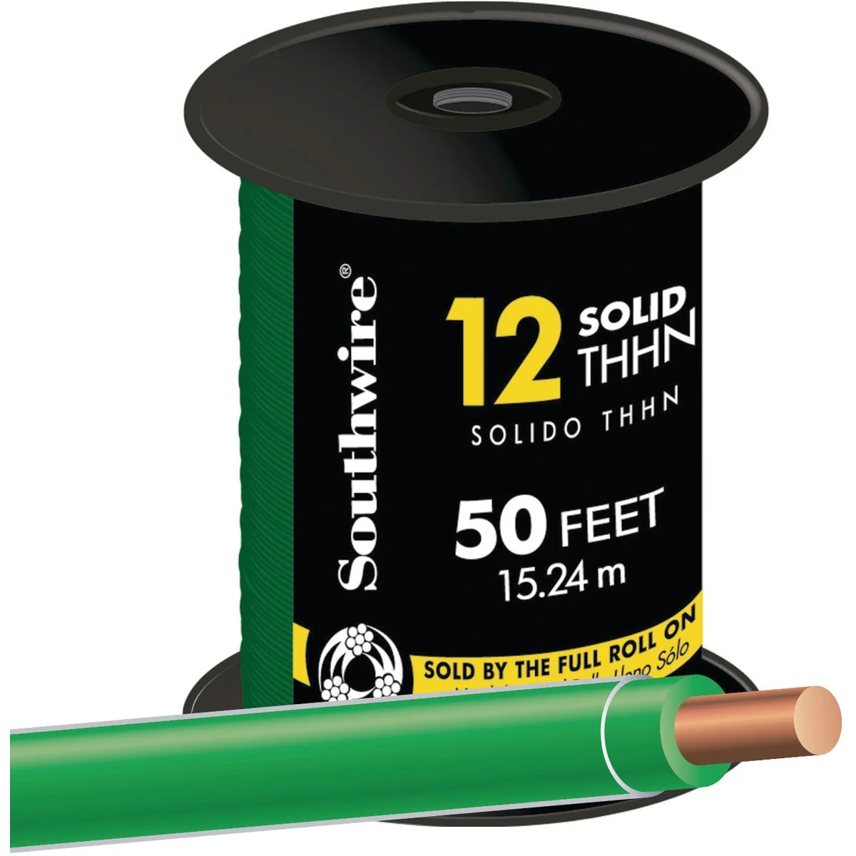 Crafted Southwire 50 Ft. 12 AWG Solid Green THHN Electrical Wire Efficient