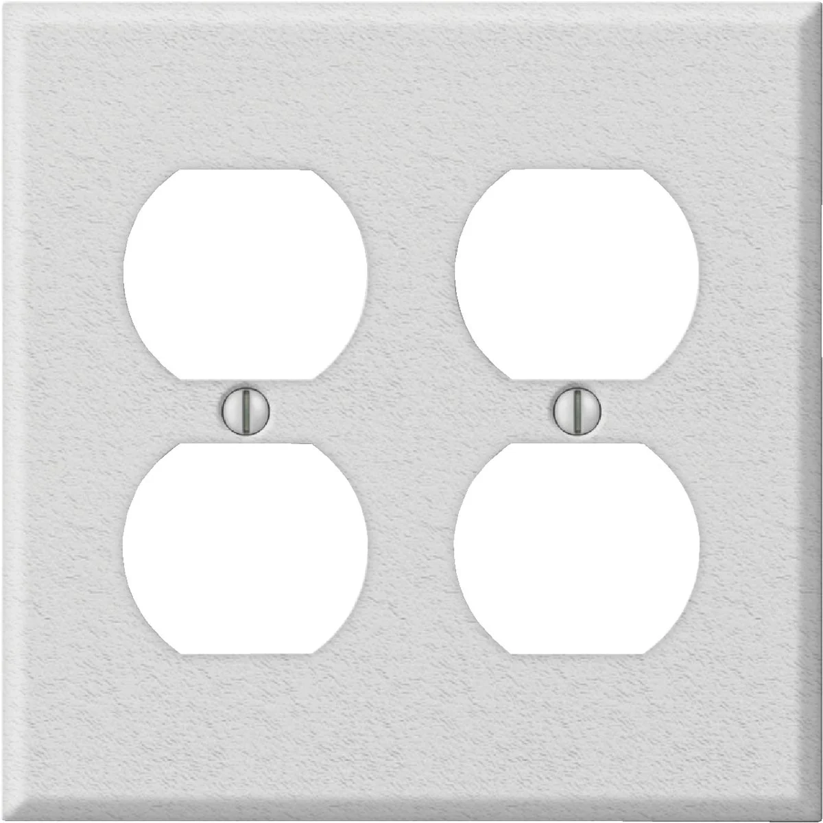 Healthy Amerelle PRO 2-Gang Stamped Steel Outlet Wall Plate White Wrinkle Environmentally Friendly