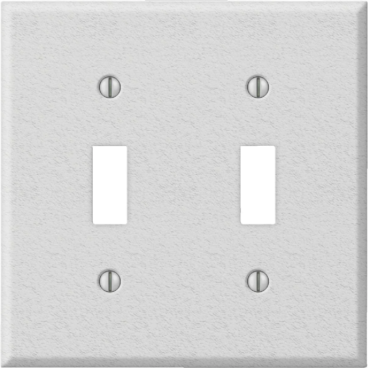 Fine Crafted Amerelle PRO 2-Gang Stamped Steel Toggle Switch Wall Plate White Wrinkle Traditional