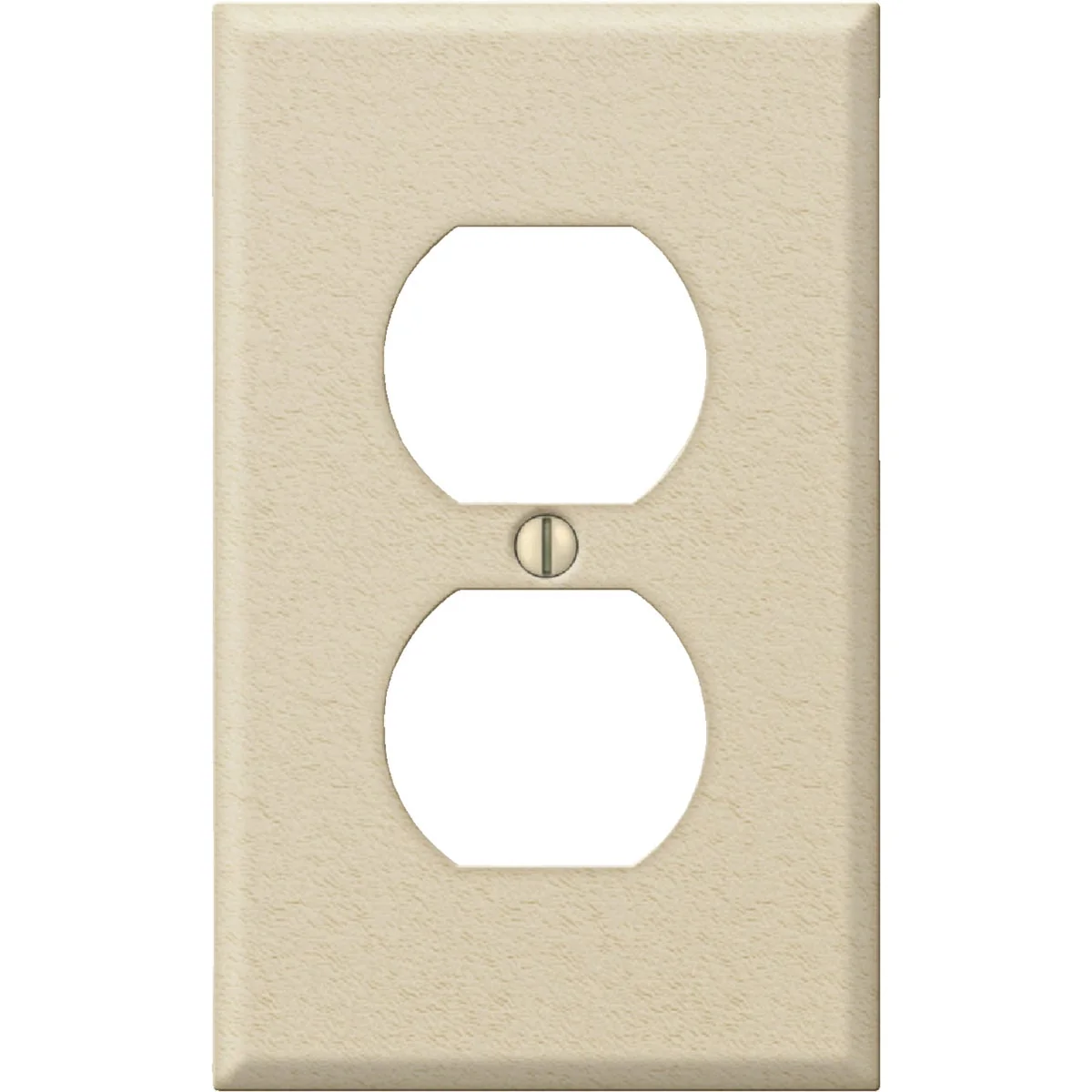 Exceptional Amerelle PRO 1-Gang Stamped Steel Outlet Wall Plate Ivory Wrinkle Quality