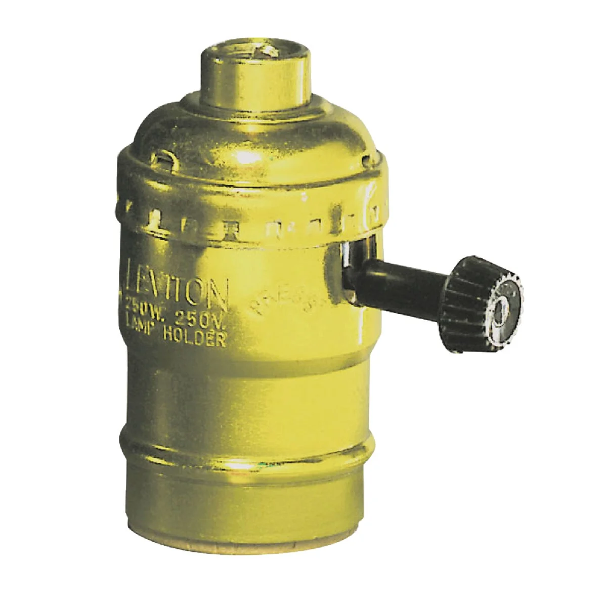 Official Leviton Turn-Knob Medium Base Polished Gilt Lamp Socket Premium