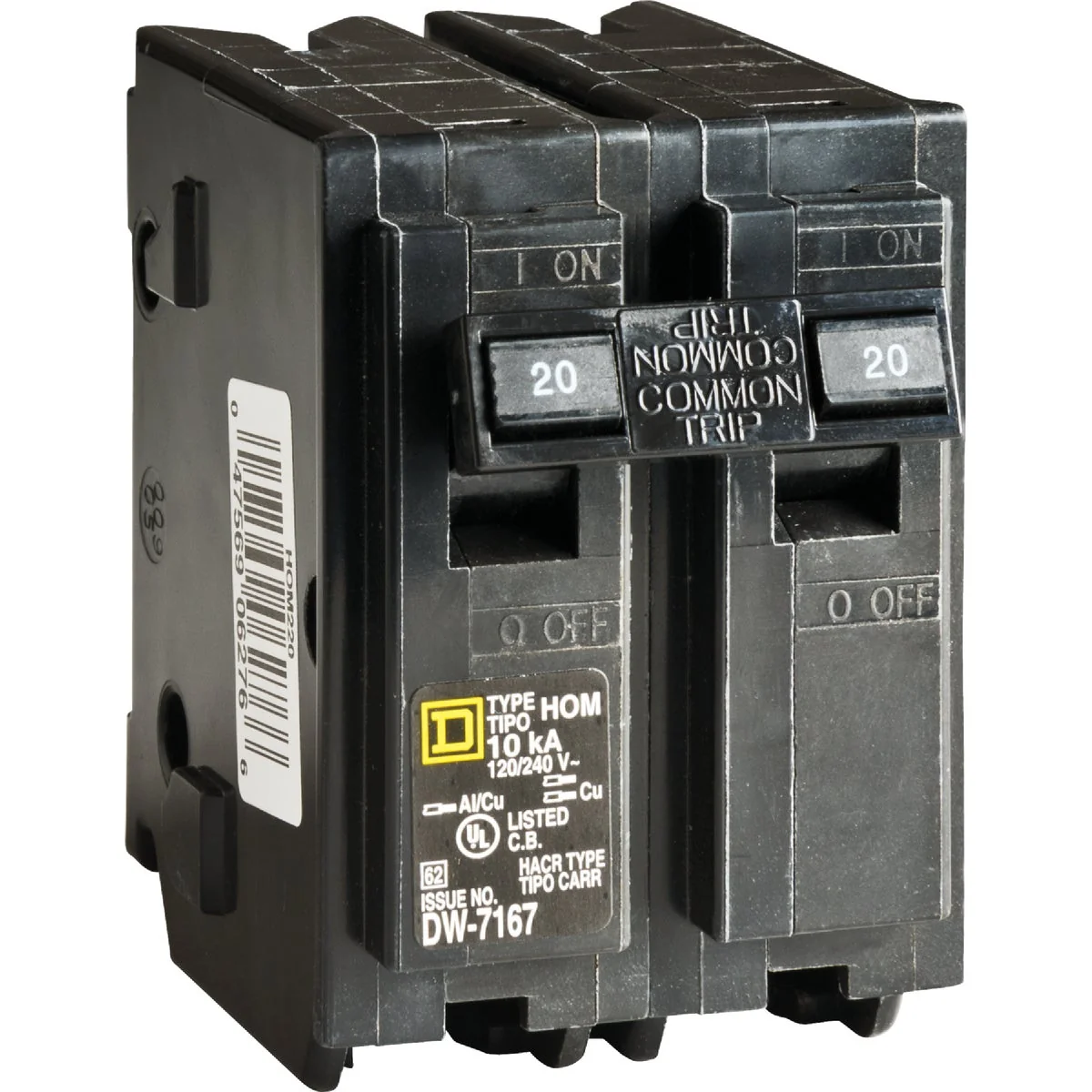 Pure Square D Homeline 20A Double-Pole Standard Trip Circuit Breaker Superior