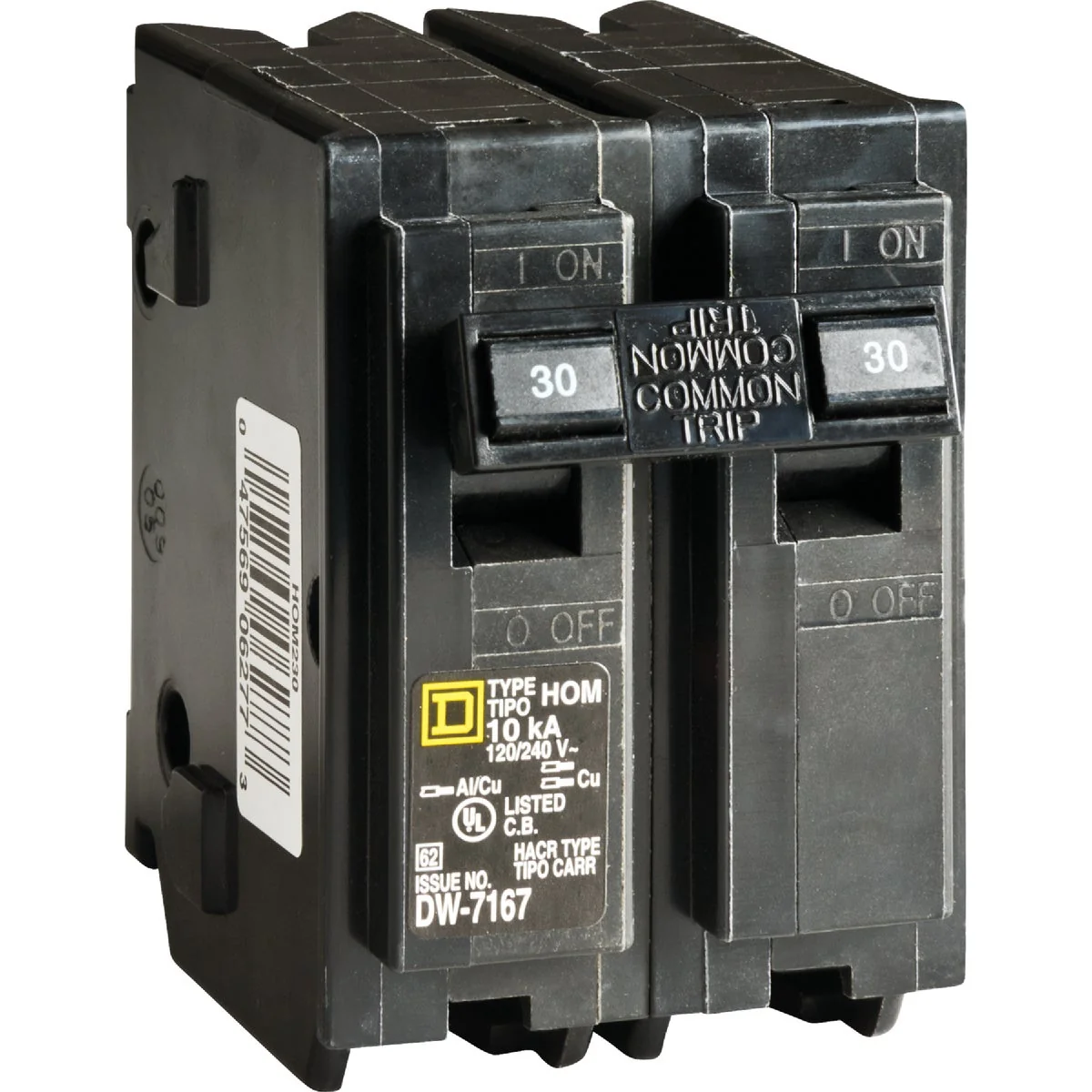 Eco-Friendly Square D Homeline 30A Double-Pole Standard Trip Circuit Breaker Practical