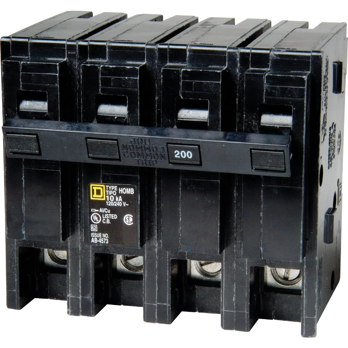 Safe Square D Homeline 200A Double-Pole Standard Trip Main Breaker Reliable