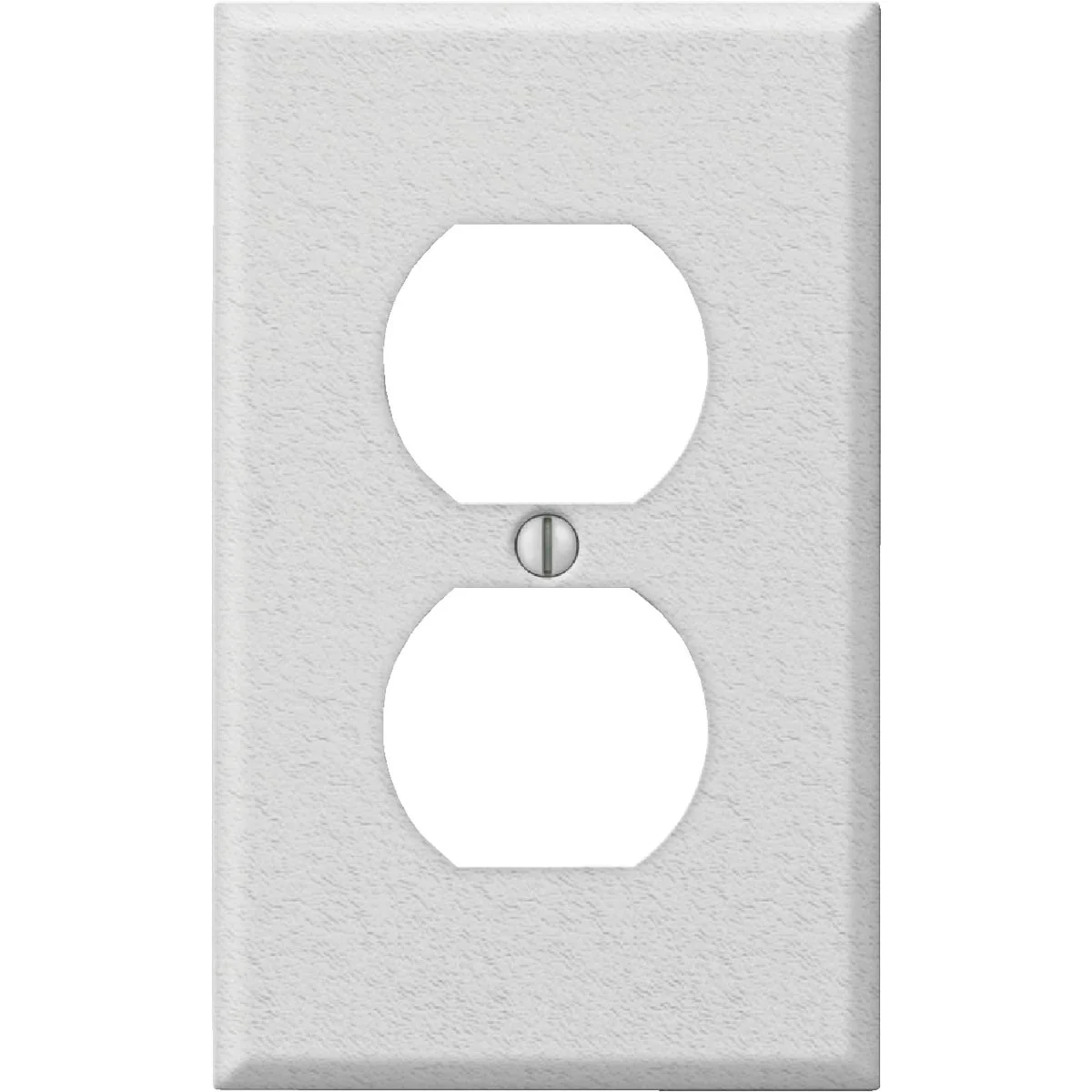 Elite Amerelle PRO 1-Gang Stamped Steel Outlet Wall Plate White Wrinkle Proven