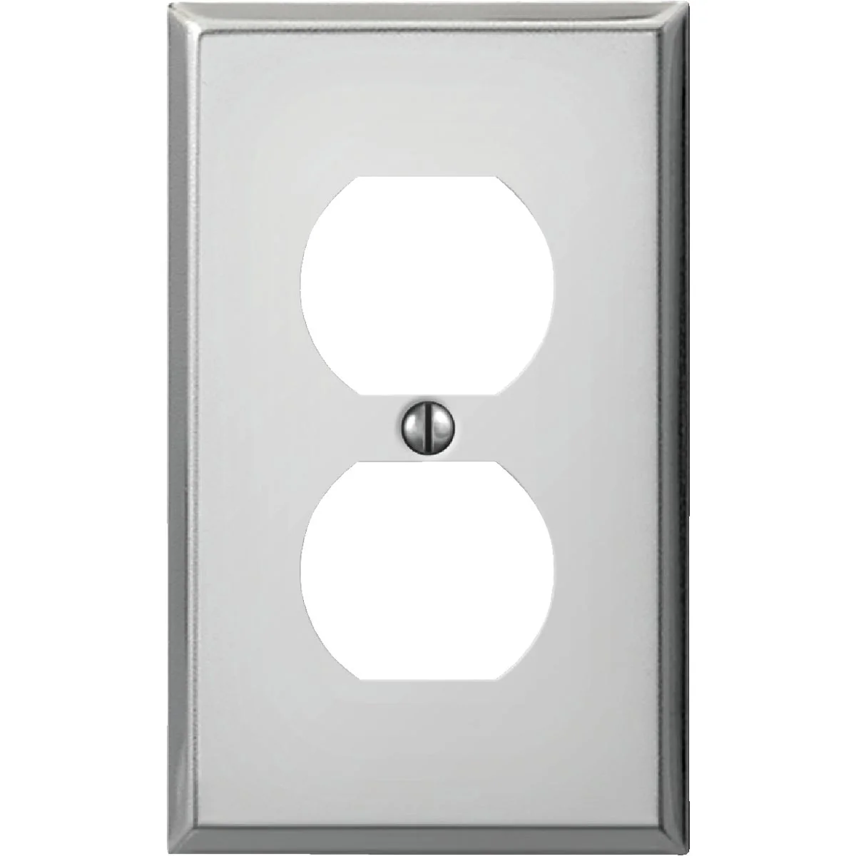 Organic Amerelle PRO 1-Gang Stamped Steel Outlet Wall Plate Polished Chrome Artisan