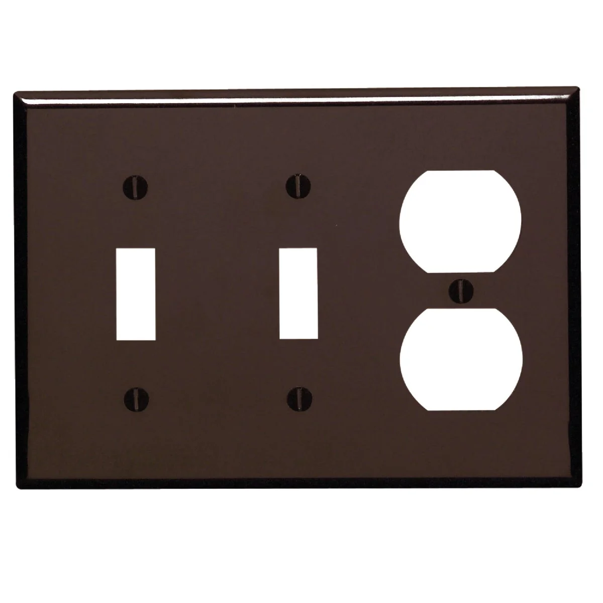 Natural Leviton 3-Gang Plastic 2-Toggle Duplex Outlet Wall Plate Brown Advanced