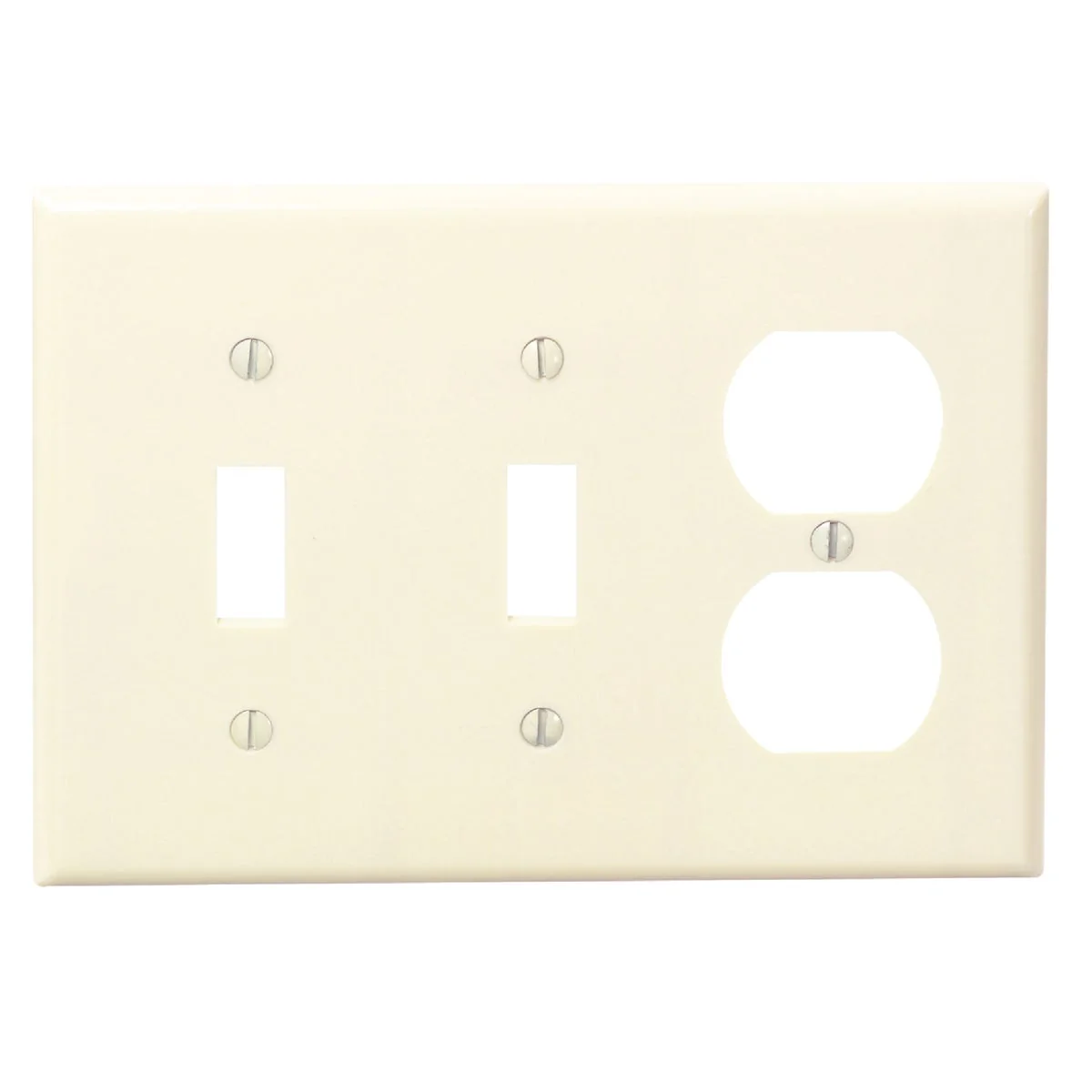 Fast Leviton 3-Gang Plastic 2-Toggle Duplex Outlet Wall Plate Ivory Dependable