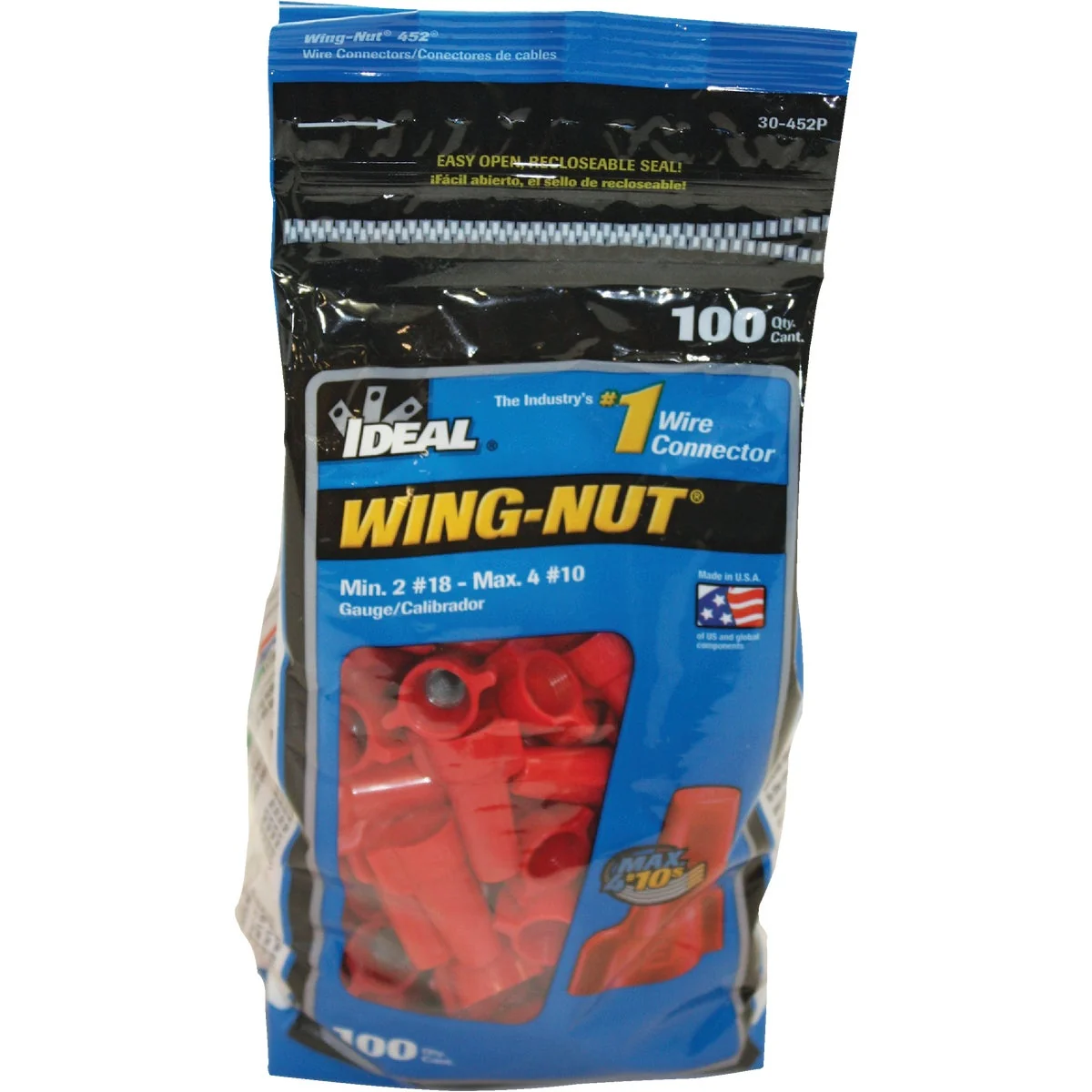 Smart I Wing-Nut Medium Red Copper to Copper Wire Connector 100-Pack Flexible