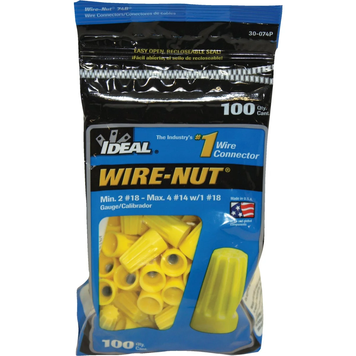 Soft I Wire-Nut Medium Yellow Copper to Copper Wire Connector 100-Pack Exceptional