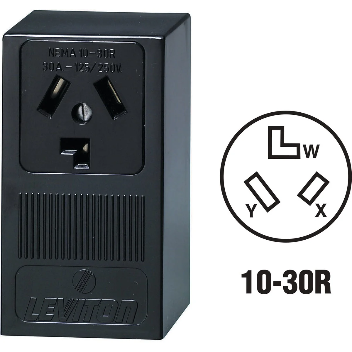Modern Leviton 30A Surface Mount Black 10-30R 3-Wire Dryer Power Outlet Fine Crafted