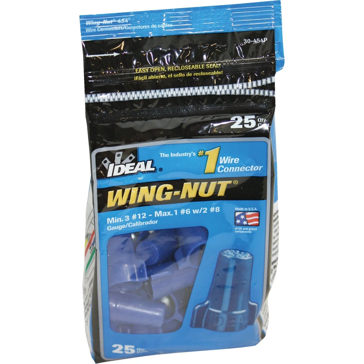First-Class I Wing-Nut Large Blue Copper to Copper Wire Connector 25-Pack Contemporary