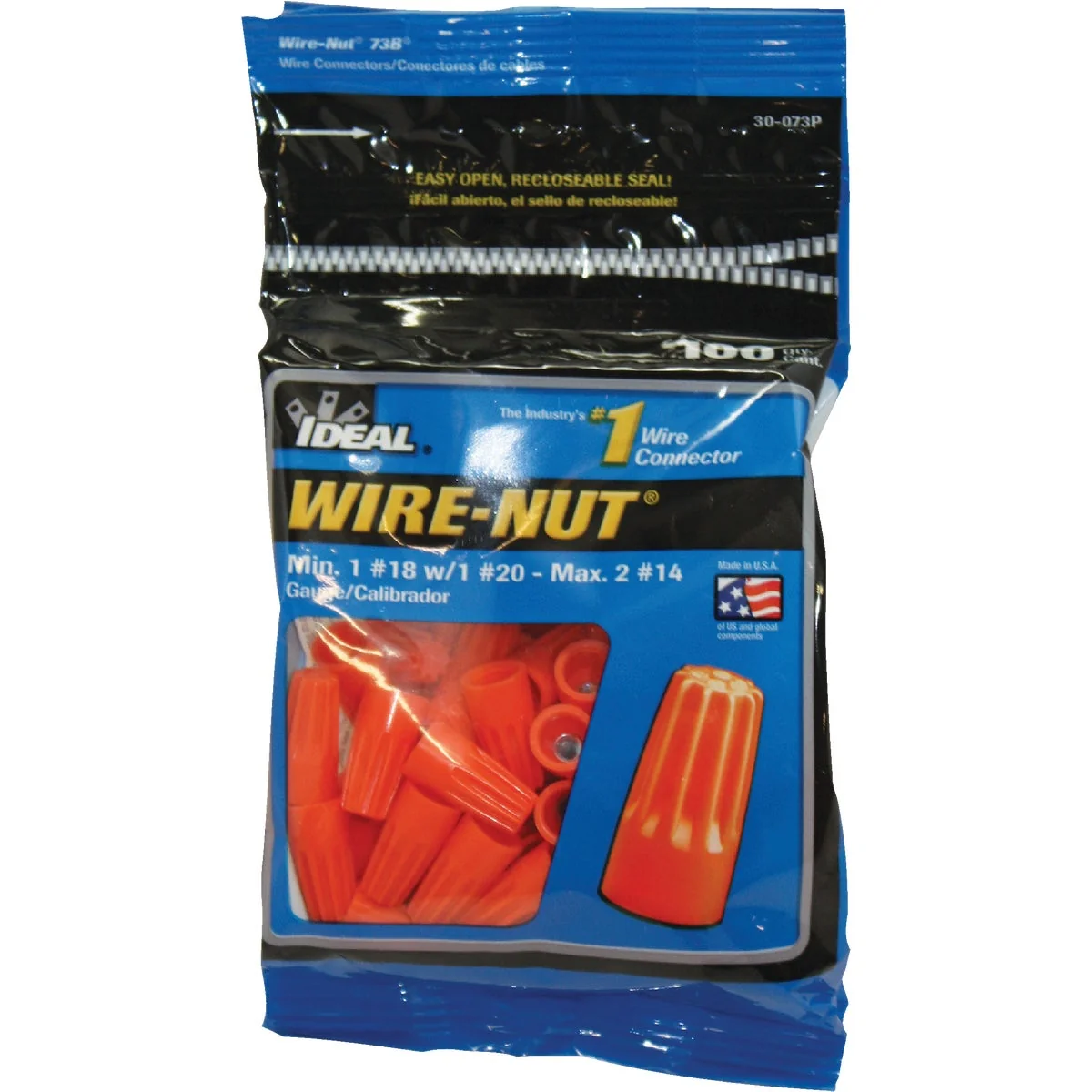 Original I Wire-Nut Small Orange Copper to Copper Wire Connector 100-Pack Traditional
